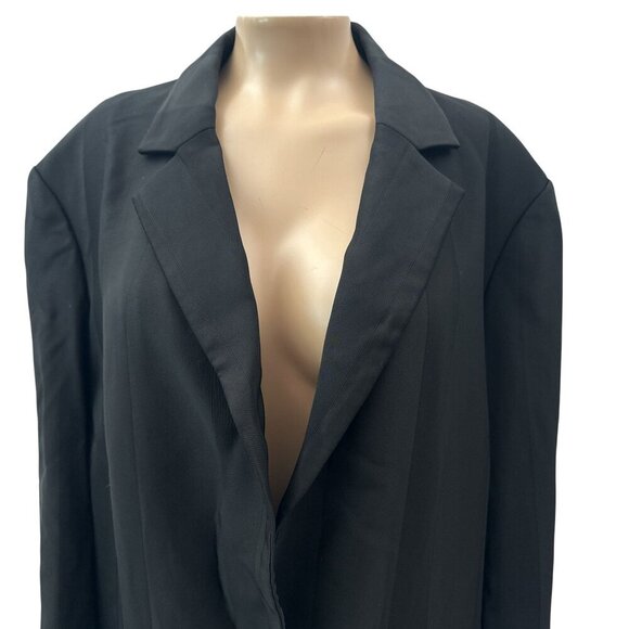 BECK EN Oversized Womens Blazer Jacket Single-Button Lined Long Sleeve Black 10 - Picture 13 of 13